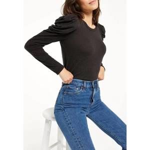 NEW Z SUPPLY cece triblend jersey top in black